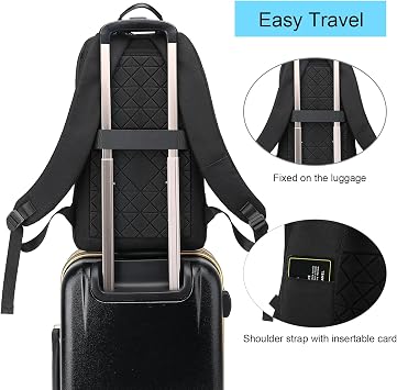 AUGUR Business Slim Backpack for Men Women 15.6 inch Water Resistant Laptop Backpack Computer Notebooks Lightweight Small Backpacks For Travel/Business/Work