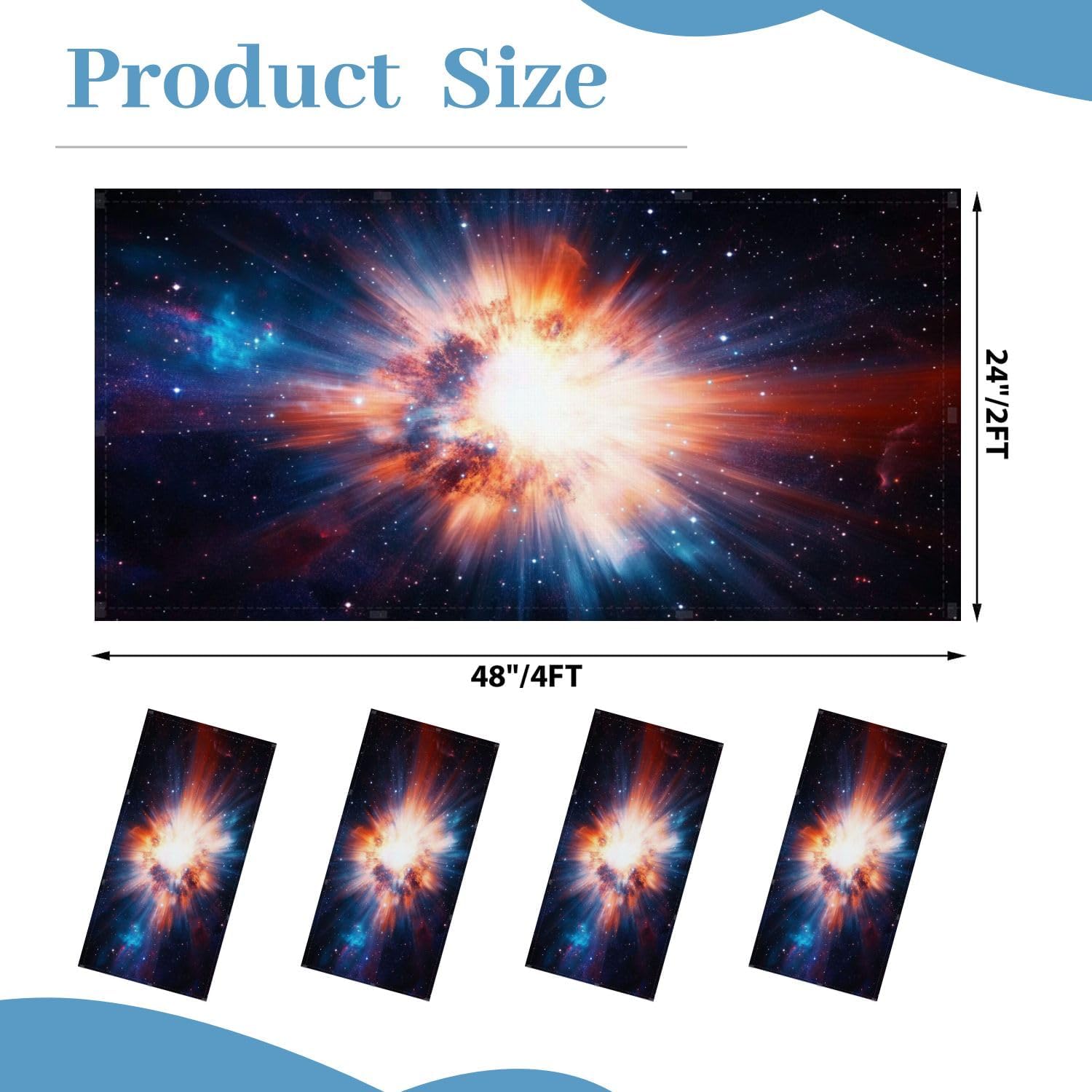 Fluorescent Light Covers for Ceiling Lights Space Galaxy Gas dust Speed Moving Travel Colorful Easy to Install Magnetic Light Filter for Classroom Office Hospitals School Home Decor
