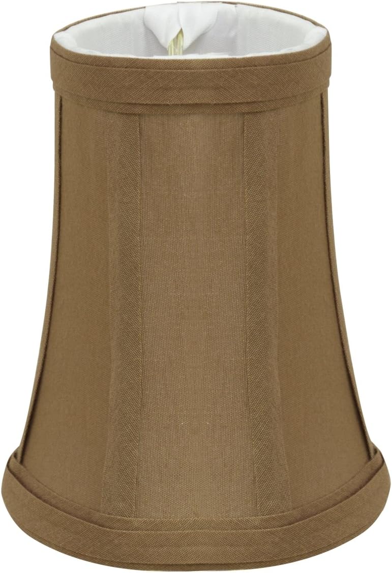 Buу 2 gеt 3 Aspen Creative 30247-9 Small Bell Shape Chandelier Set (9 Pack), Transitional Design in Light Brown, 4 Bottom Width (2 1/2 x 4 x 5) Clip ON LAMP Shade