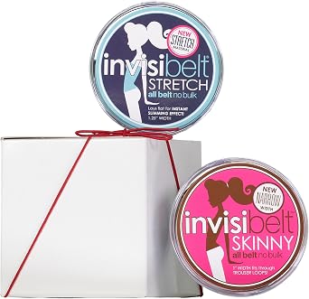 Invisibelt Womens Belt Christmas Stocking Stuffer No Show Skinny Slimming Adjustable Flat Belt, No Buckle Standard Size