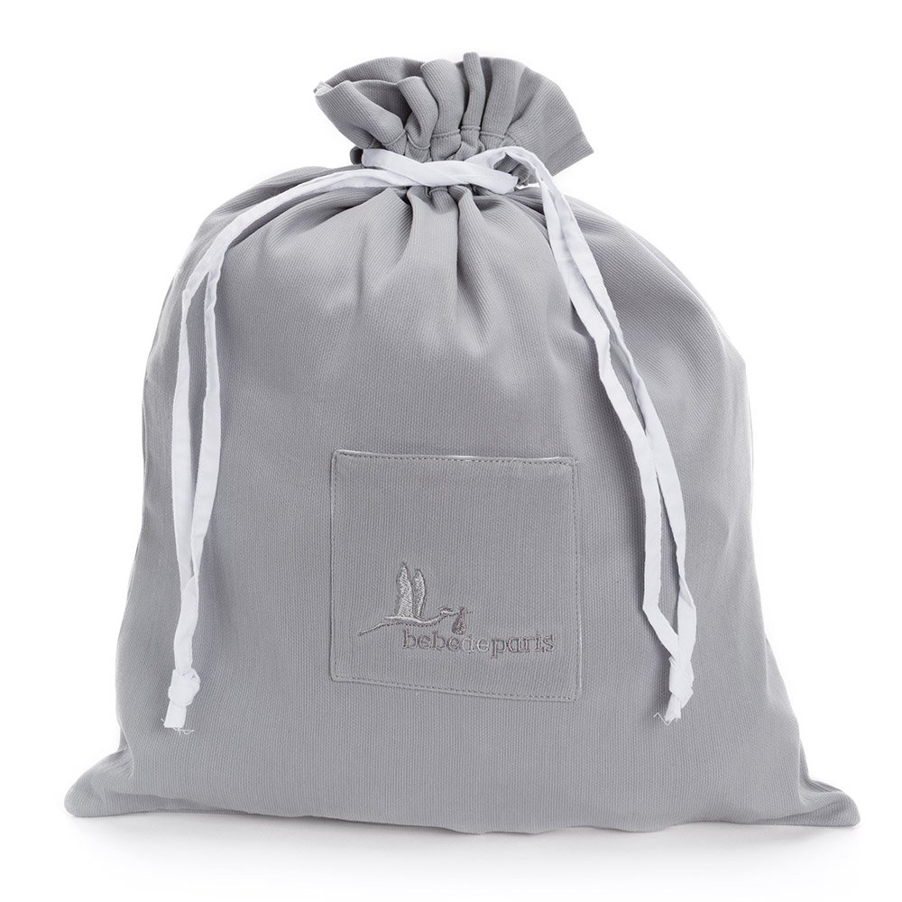 Canastilla Bebe Recien Nacido Personalizada | Cesta Regalos para Bebes Recien Nacidos Premium | Manta Bordada | 3 a 6 Meses (Gris) | BebeDeParis