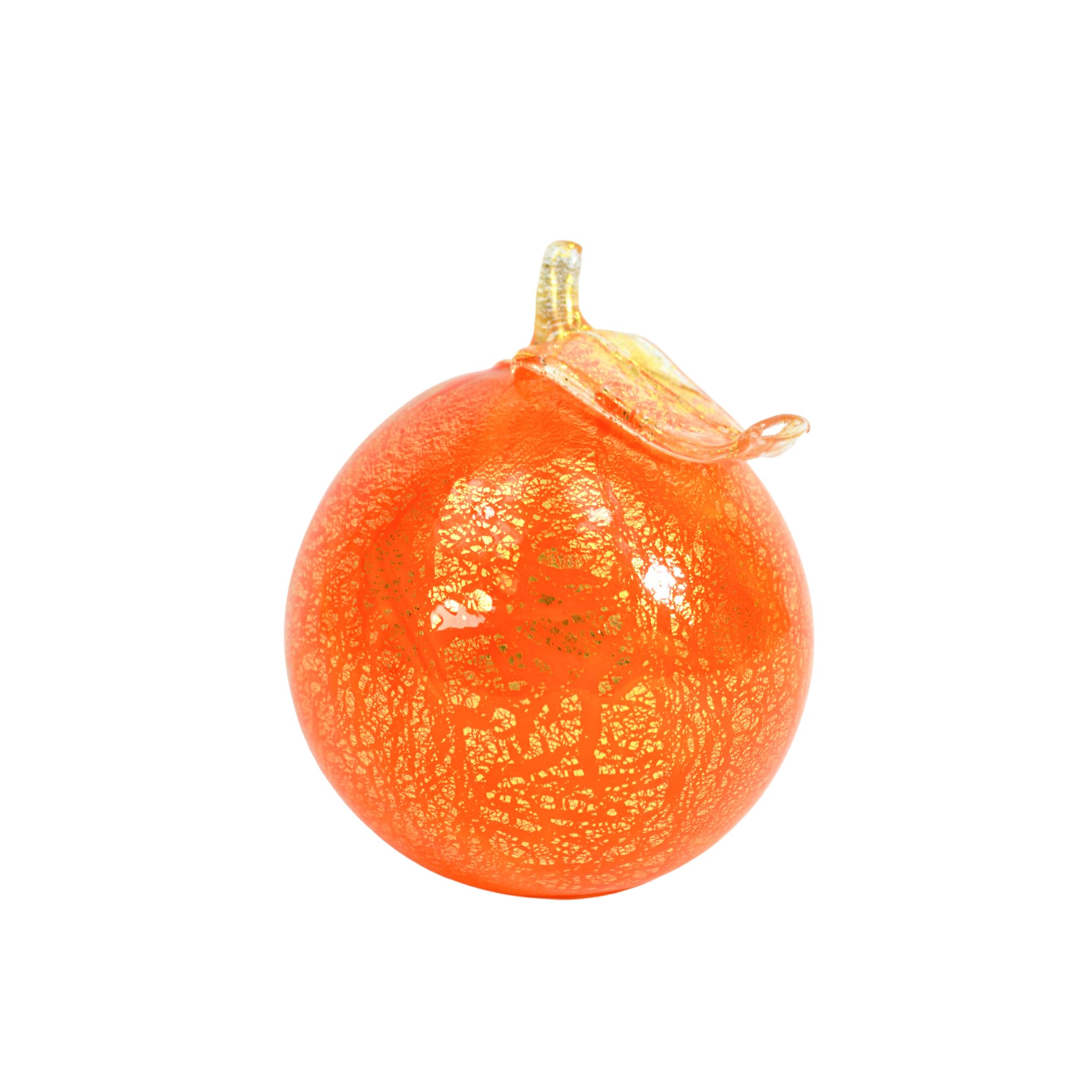 MY ITALIAN DÉCOR Handmade Murano Glass Life-Size Orange Figurine, 4 Inch Tall, Blown Glass Fruit, Paperweight, Glass Decor, Fake Fruit, Blown Glass Decor, Glass Art, Made in Italy