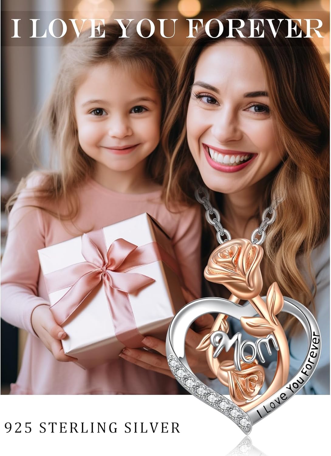 Love Heart Necklace for Women 925 Sterling Silver Pendant Necklace Heart Jewelry for Women Graduation Birthday Christmas Celebrate Congratulation Gift - Image 7