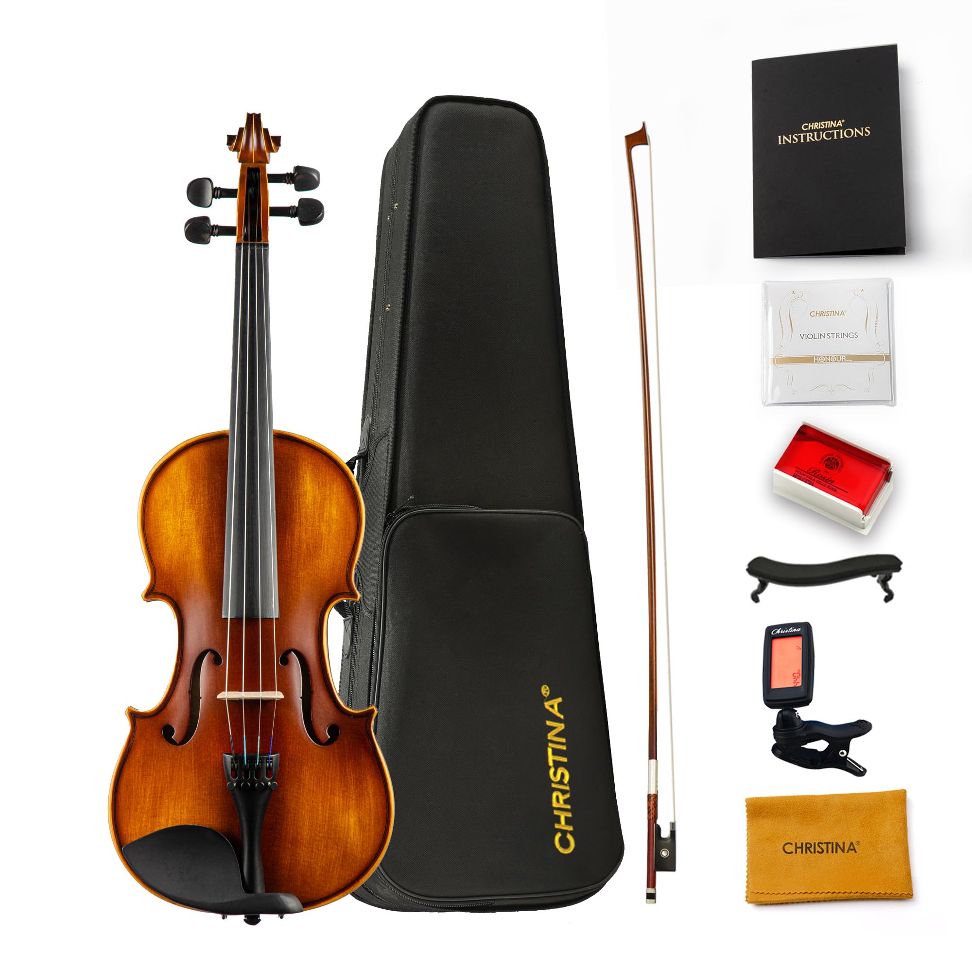 ヴァイオリン　クリスティーナ 4/4 成人(高学年)すぐにお使いいただけます Amazon.com: Christina V02 4/4 Full Size Violin Kit for Adult