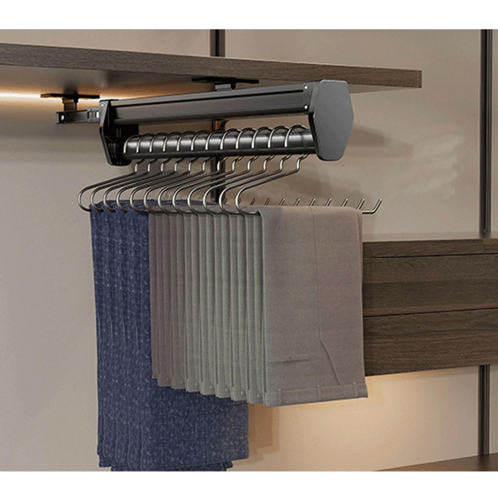 Cintre coulissant réglable dressing et porte-pantalons rétractable