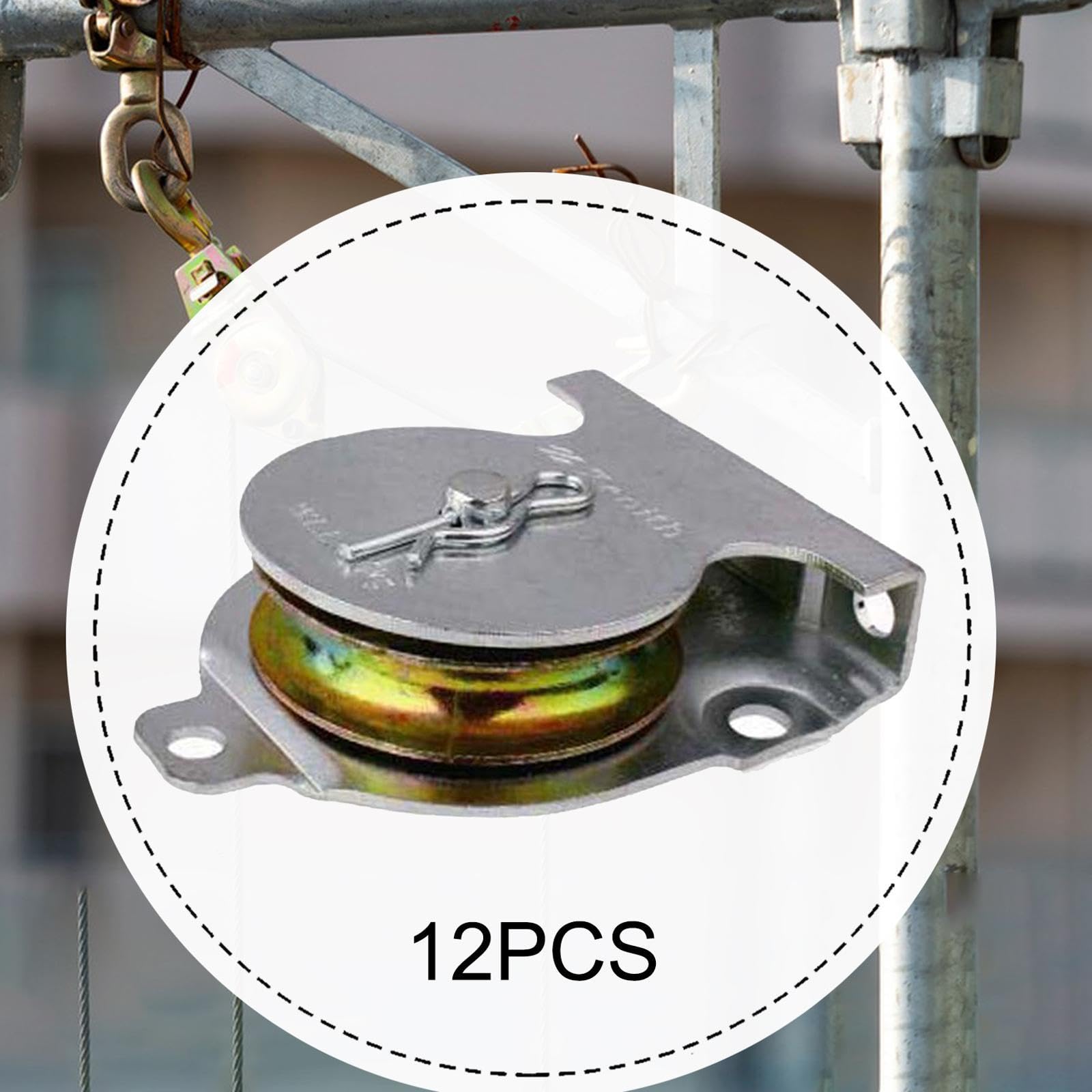 12 Stück Einzelne Umlenkrolle Deckenhalterung Flaschenzug Seil Metallrollenblock Kompakt mit Schraublöchern Tragfähigkeit für Bauarbeiten Handwer, 7.4 Cm X 5.7 Cm X 2
