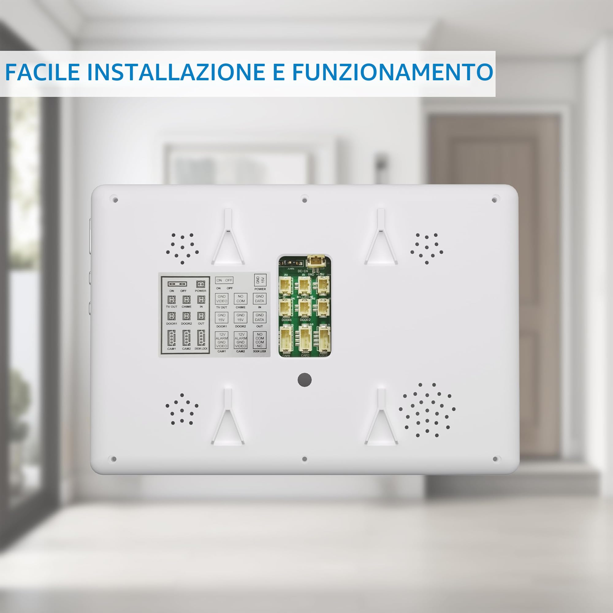 NIVIAN Videocitofono 2 Fili Analogico con Monitor 7" HQ Schermo Interno con Audio Bidirezionale | Piastra Esterna IP65 Antivandalica con Visione Notturna, Apriporte Elettrico. Smart Security