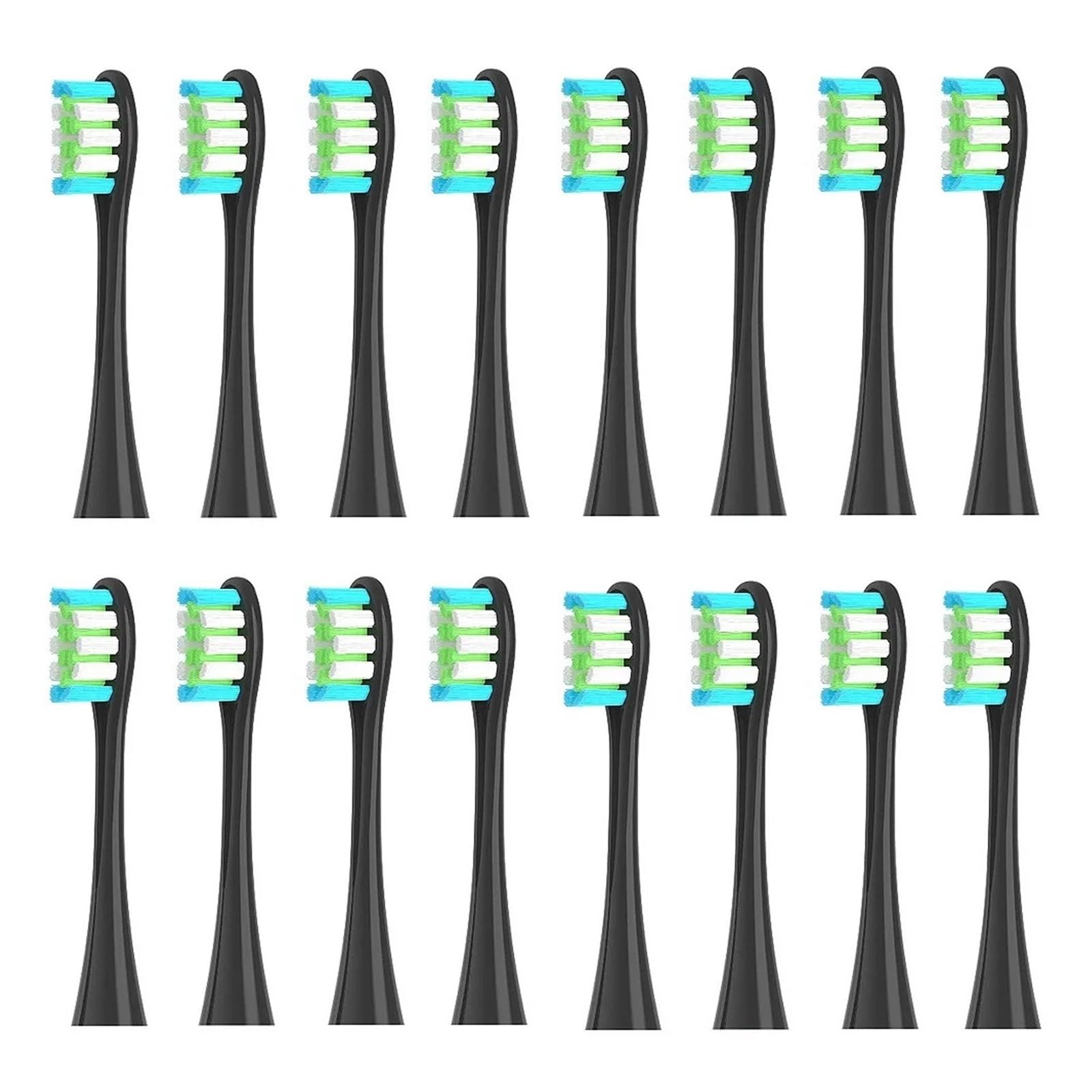 tianwandong 16 sztuk wymiennych końcówek szczoteczki do szczoteczki sonicznej X/X PRO/ Z1/ F1/ One/Air 2 / SE z miękkim włosiem DuPont(16 pcs black)