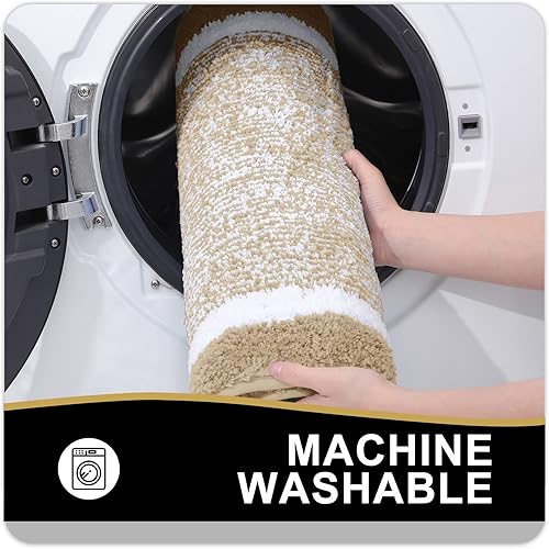 Miniatura 5 de OLANLY Alfombra de baño de microfibra extrasuave y absorbente, antideslizante, lavable a máquina, de secado rápido, apta para suelo de baño, bañera,