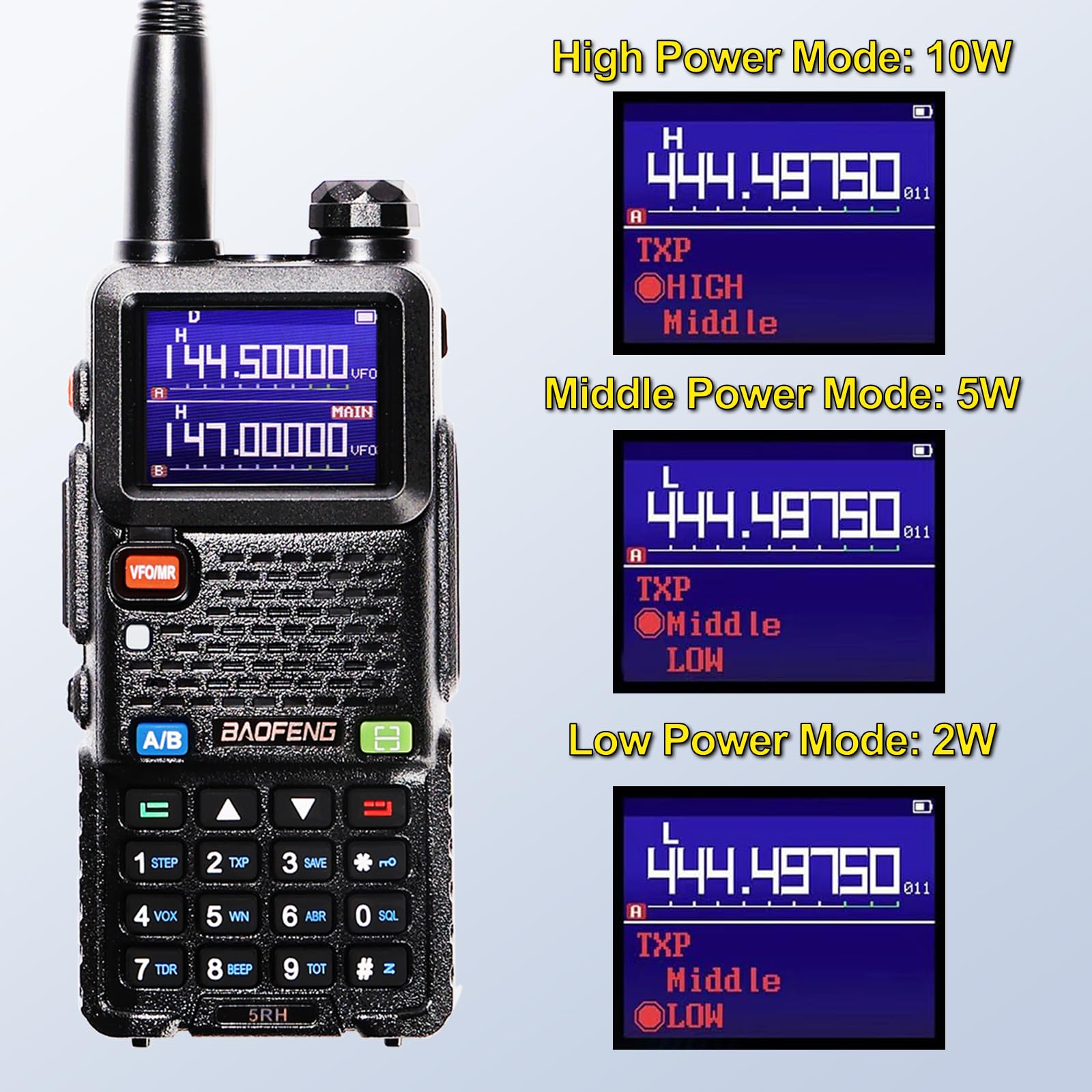 BAOFENG Radio 10W Walkie Talkies Long Range NOAA Weather Radio Handheld Emergency Two Way Radio 999CH with 2500mAh Type-C Battery,Programming Cable for Survival Gear Hunting Camping(2PACK) - 2