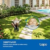 Tapo Caméra de sécurité Wi-Fi panoramique 1080p Full HD extérieure/inclinable, détection de mouvement intelligente à 360°, IP65, résistant aux intempéries, vision nocturne, stockage de cartes SD et - 9