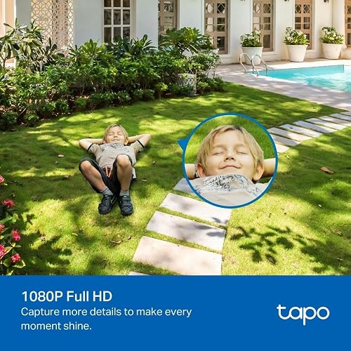 Tapo Caméra de sécurité Wi-Fi panoramique 1080p Full HD extérieure/inclinable, détection de mouvement intelligente à 360°, IP65, résistant aux intempéries, vision nocturne, stockage de cartes SD et - 9