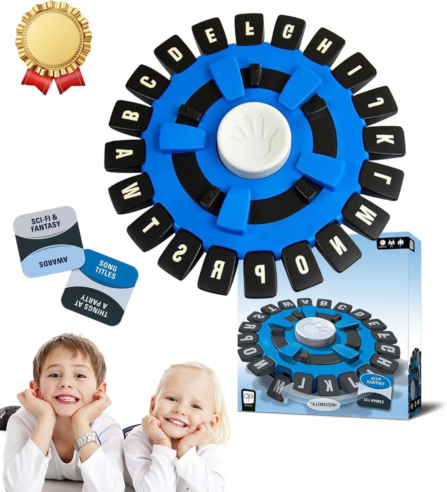 OKESYOThink Words Tapple Word Game Think Words The Quick Thinking Tapples Game Letter Pressing Game UK Fast-Paced Family Board Game Learning Game Great for All Ages(Blue)