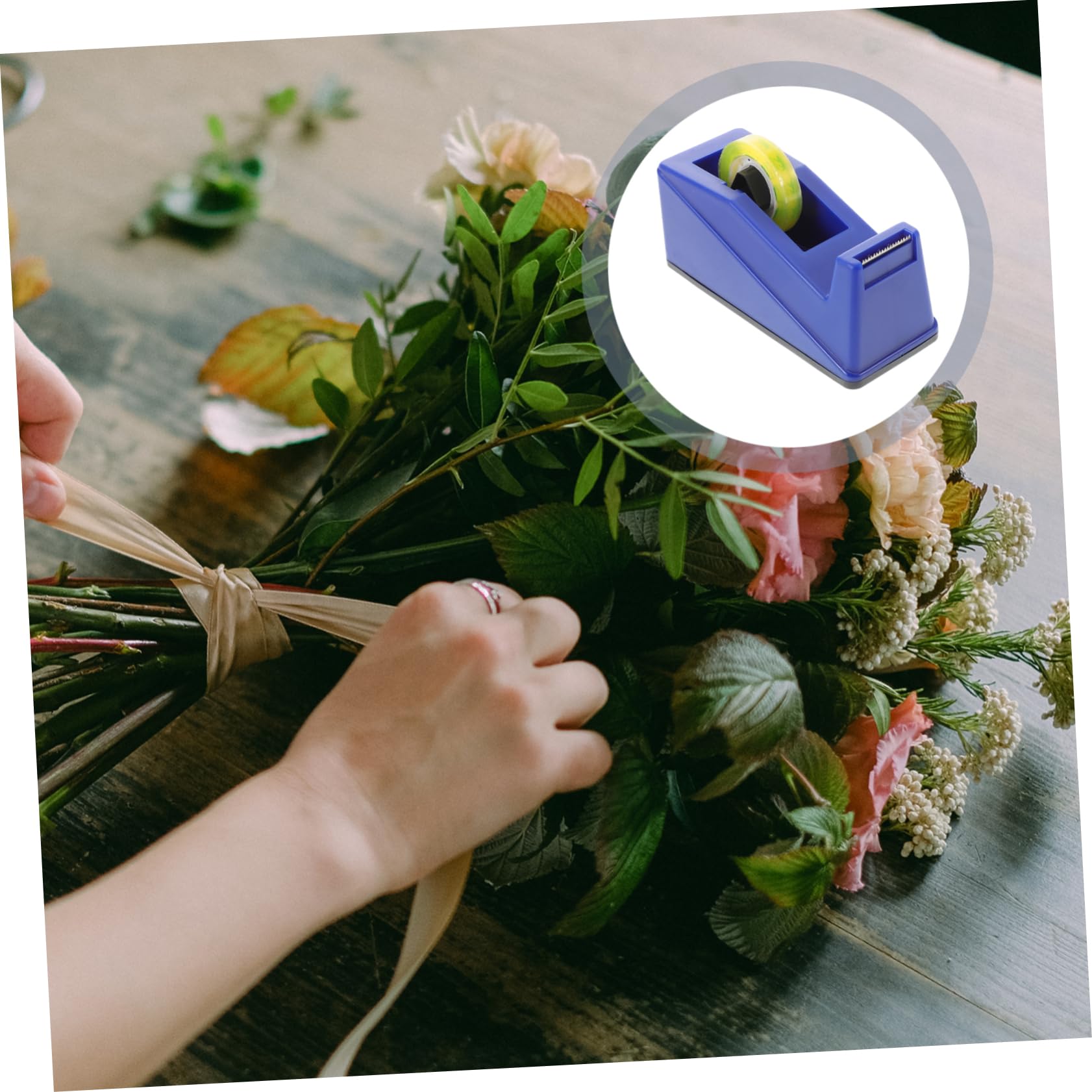 Operitacx 3 Set Base in Nastro Floreale Ghirlanda Arredamento Decalcomania Kit Nastro imballaggio Nastro da imballaggio distributore di Nastro Adesivo Avvolgere Il Gambo del Bouquet plastica