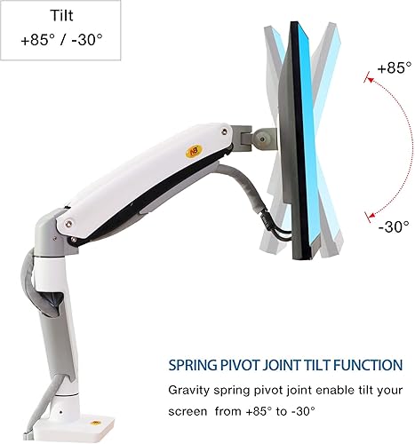 Miniatura 6 de North Bayou - Soporte para monitor de 17'-27'' con brazo giratorio de movimiento completo con muelle de gas, de 4.4lbs hasta 14.3lbs