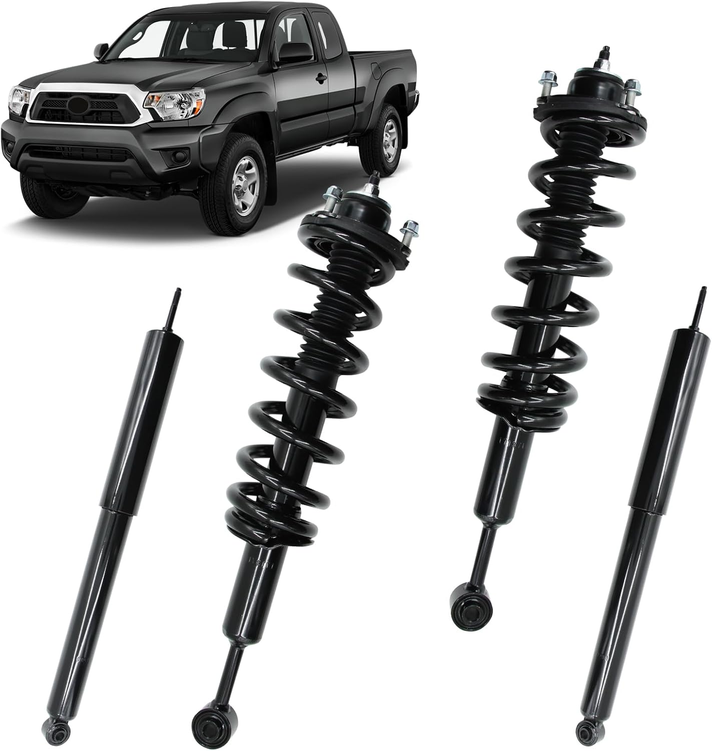 Front Struts Coil Spring Rear Shocks Assembly Fit for 2005 2006 2007 2008 2009 2010 2011 2012 2013 2014 2015 Tacoma 171371L 171371R 37280, Shock Absorber Set of 4