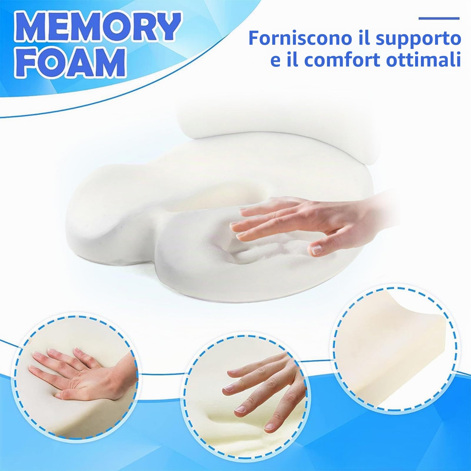 Cuscino per Coccige Ortopedico, (Cuscino da Seduta+Cuscino Lombare) Supporto per Fianchi E Vita,Staccabile, Traspirante,Antistress, Cuscini Sedia Gaming, per Dolore al Coccige, Sciatica,Grey