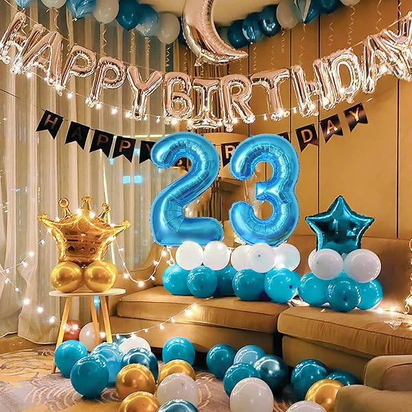 Ballons d'anniversaire 9 ans|Ballon d'aluminium bleu - ballon géant 40" - décoration d'anniversaire 101cm - ballon numéro décoration d'anniversaire - voler avec de l'hélium - 5