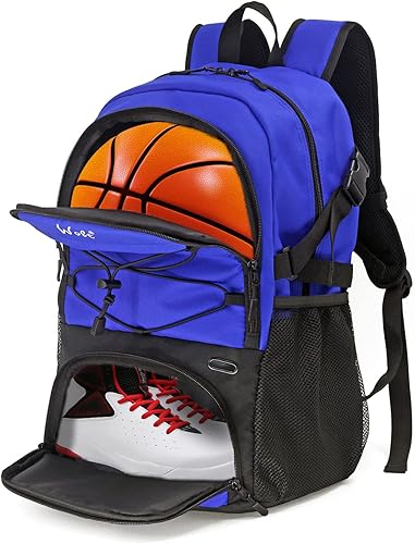 Vista 14 de WOLT - Mochila de baloncesto grande con compartimento separado para pelota y zapatos, ideal para baloncesto, fútbol, gimnasio
