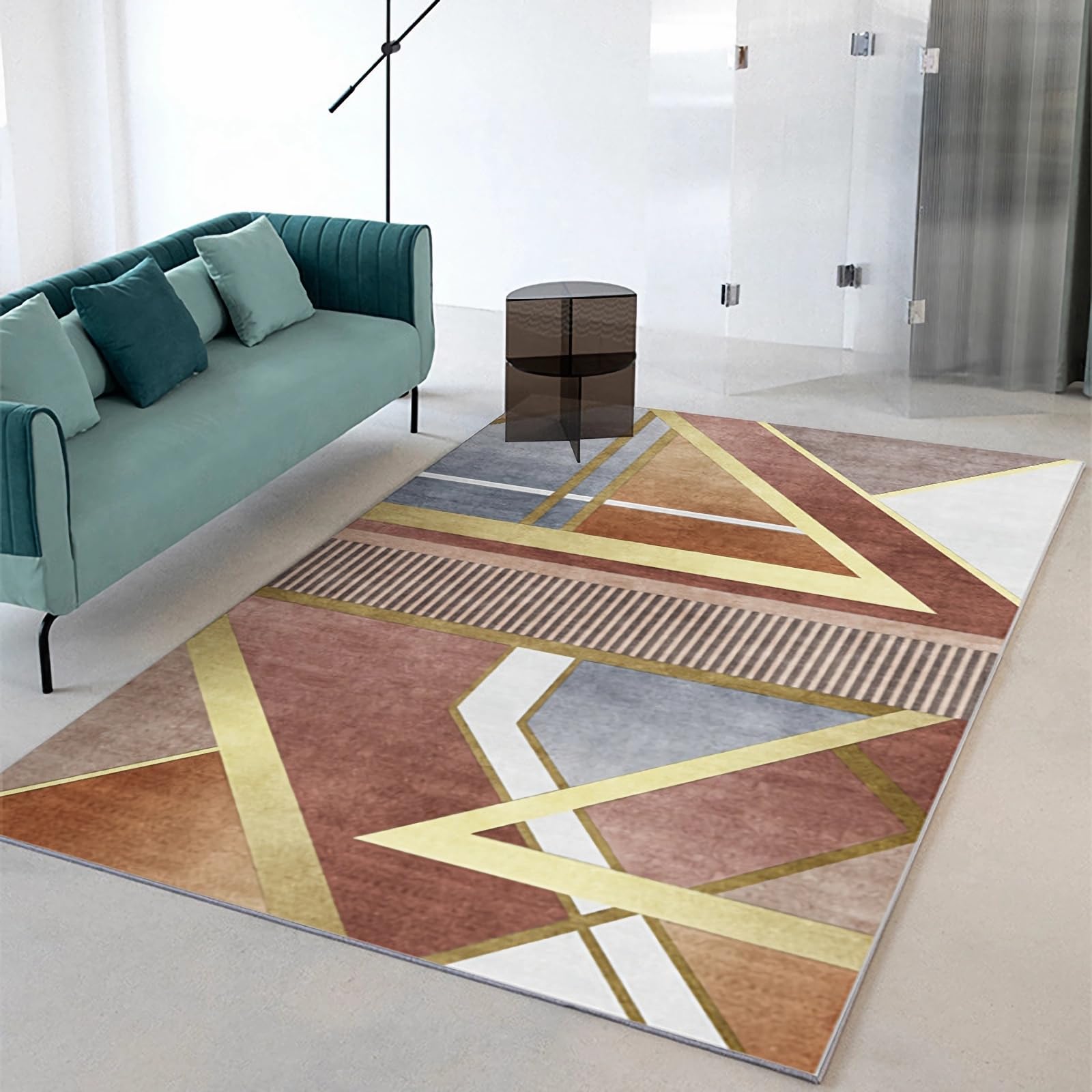 Tapis de salle de bain 60x160cm rouge et or lavable pour cuisine