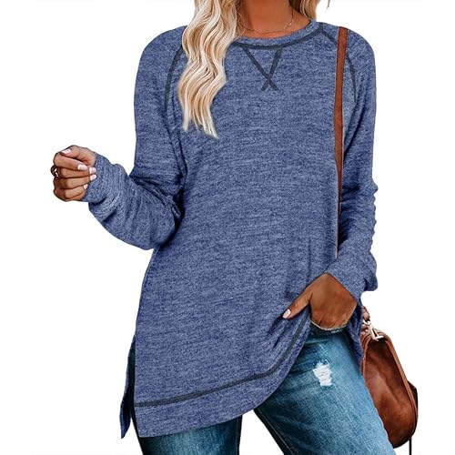 Aokosor Tunic Tops for Women 2025 Long Sleeve Shirts for Leggings Loose Fit Sweaters