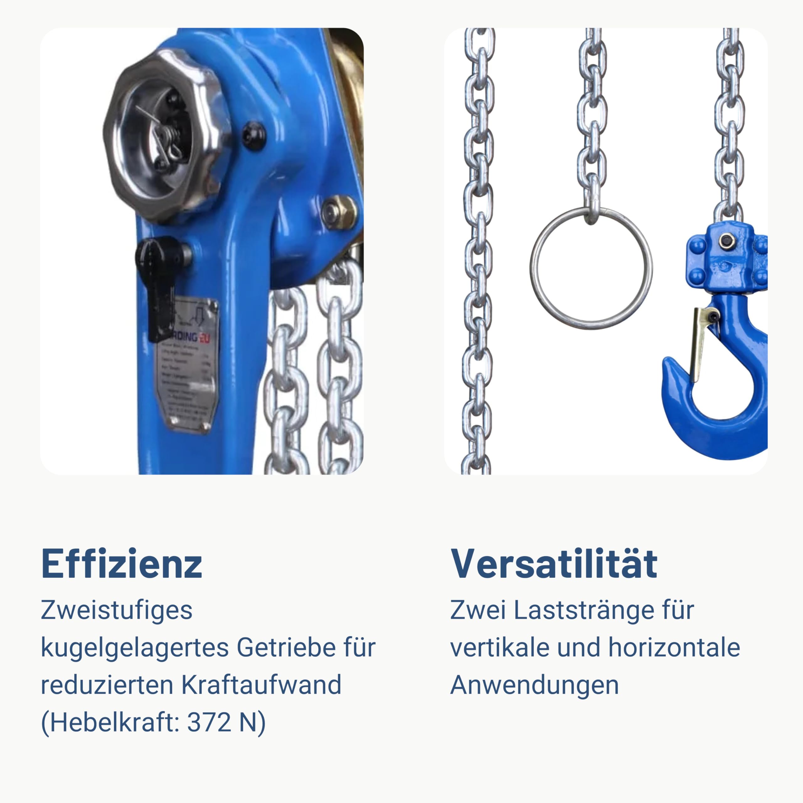 Pallit Kettenzug 1500 kg Ratschenzug 3 m Kettenlänge mechanischer Lastbremse CE-zertifiziert