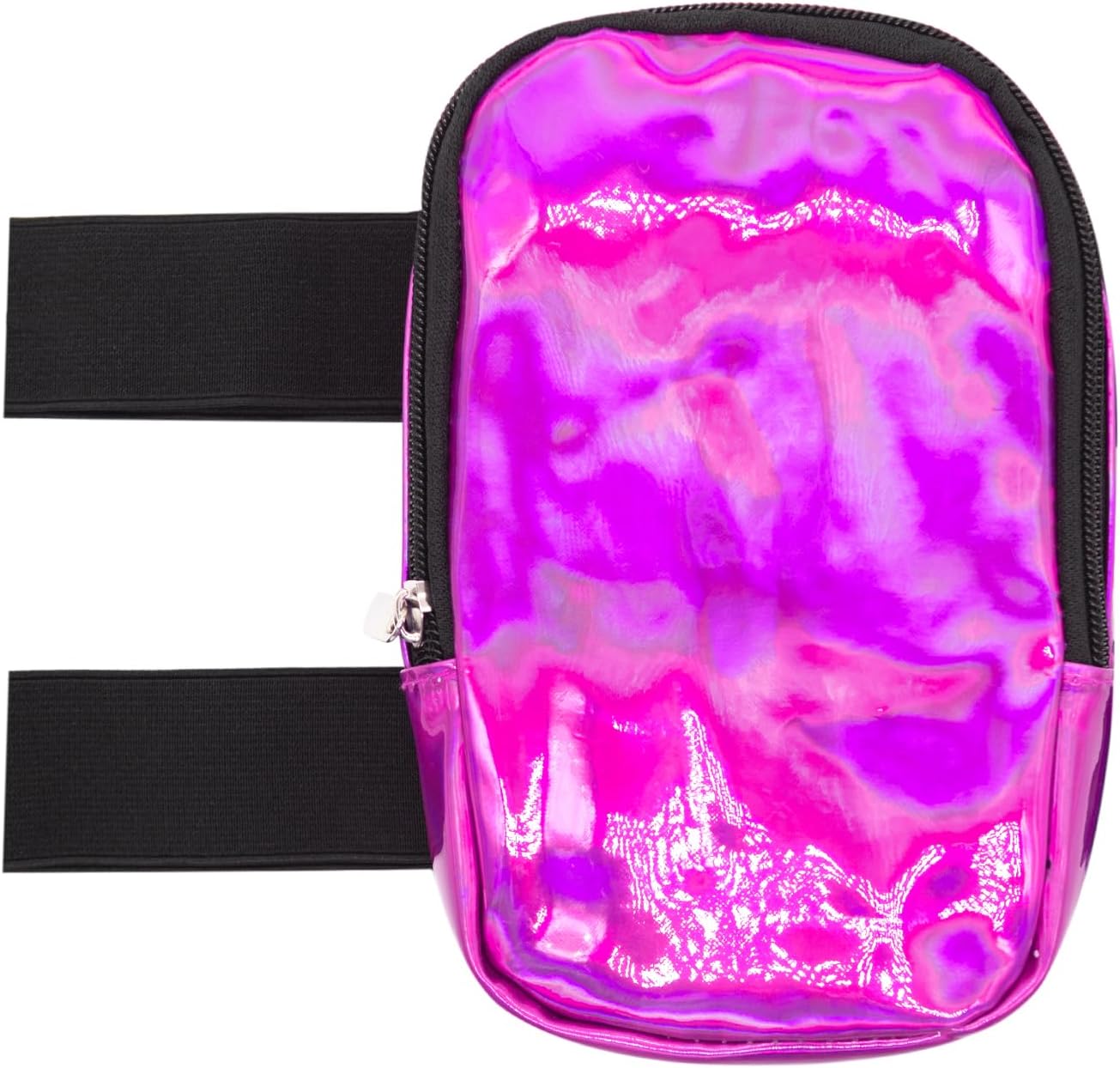 Holographic Thigh Bag for Women Adjustable Carnival Leg Bag Colorful Fashion Rave Phone Holder for Party Travel (Pink)