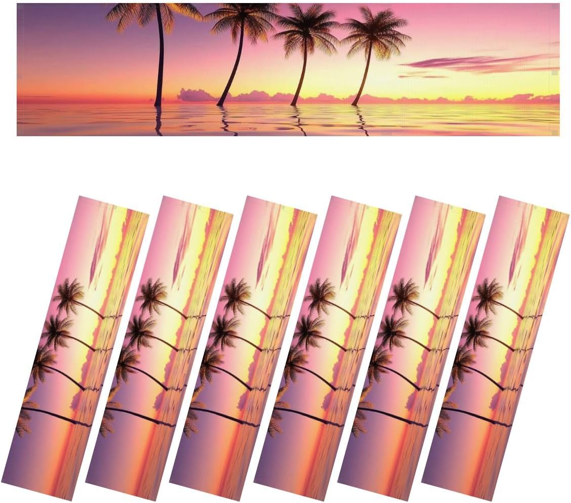 Fluorescent Light Covers for Ceiling Lights Tropical Sunset Pink Easy to Install Magnetic Light Filter for Classroom Office Hospitals School Home Decor