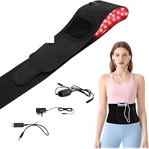 Red Light Belt, 660nm & 850nm Infrared Light for Legs, Back, Waist, Shoulders, Neck, Lightweight Wrap Belt with Timer Settings for Women, MenBlack