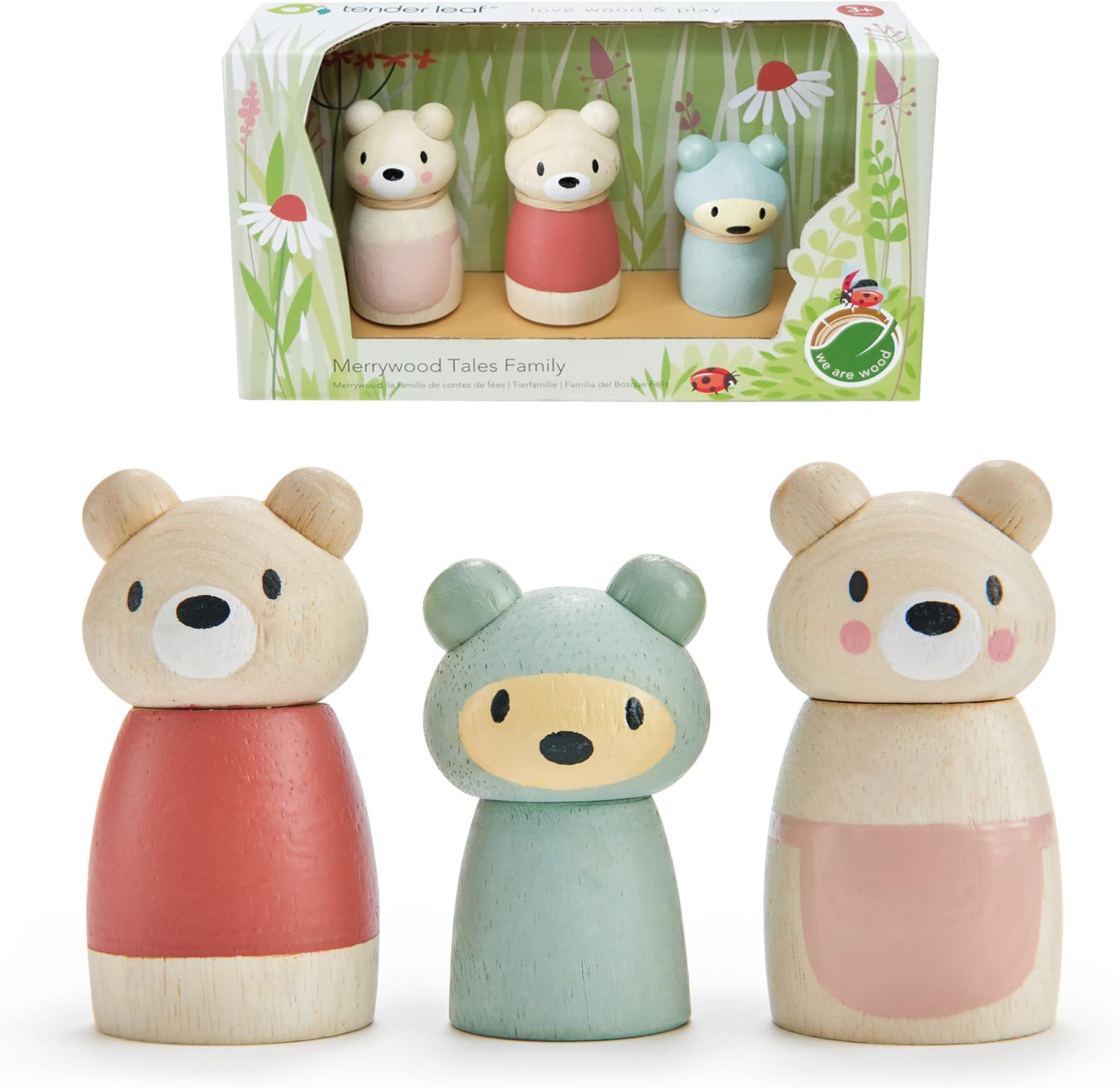 Bear Tales - Wooden Dollhouse Add-on Dolls Playset, Figures of 3 Pcs Bear Family for Children - Inspires Endless Imaginative Play - Age 3+