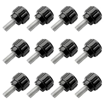 12 Pcs M4 x 10mm Knurled Thumb Screws - Carbon Steel VESA Mount & Monitor Screws, Clamping Knobs for DIY, Electronics, 3D Printer & Fixtures