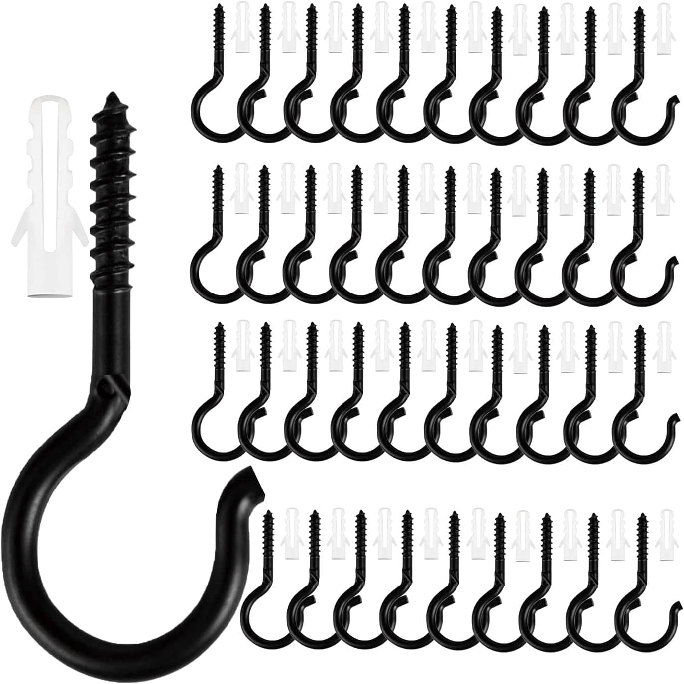 Bunhum 40 Pack QHanger Hooks Screw Ceiling Hook Outdoor