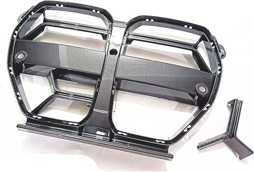 Double Bridge Grill For BMW G80 For M3 G82 G83 For M4 2021 2022 2023 For CSL Style Front Bumper Grille Hood Kidney Grill Carbon Fiber Look Glossy Black