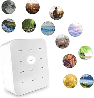 SHARPER IMAGE Ultimate Sleep Sound Machine for Adults & Kids, Soothing Musical Machine for Stress & Anxiety Relief, Promotes Healthy Sleeping Pattern with Relaxing White Noises