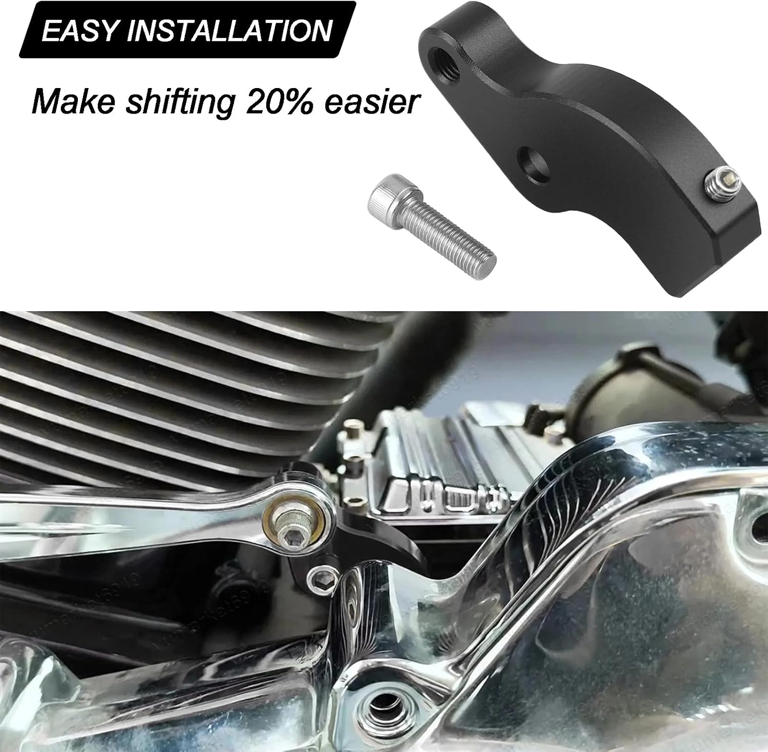 H RUO Motorcycle Ez Shift Neutral Gear Assist Kit, M8 Baggers Softail Neutral Shift Assistant Auxiliary Bracket Mount Fits for Harley Touring Road Glide Softail 2018-Up (Chrome)