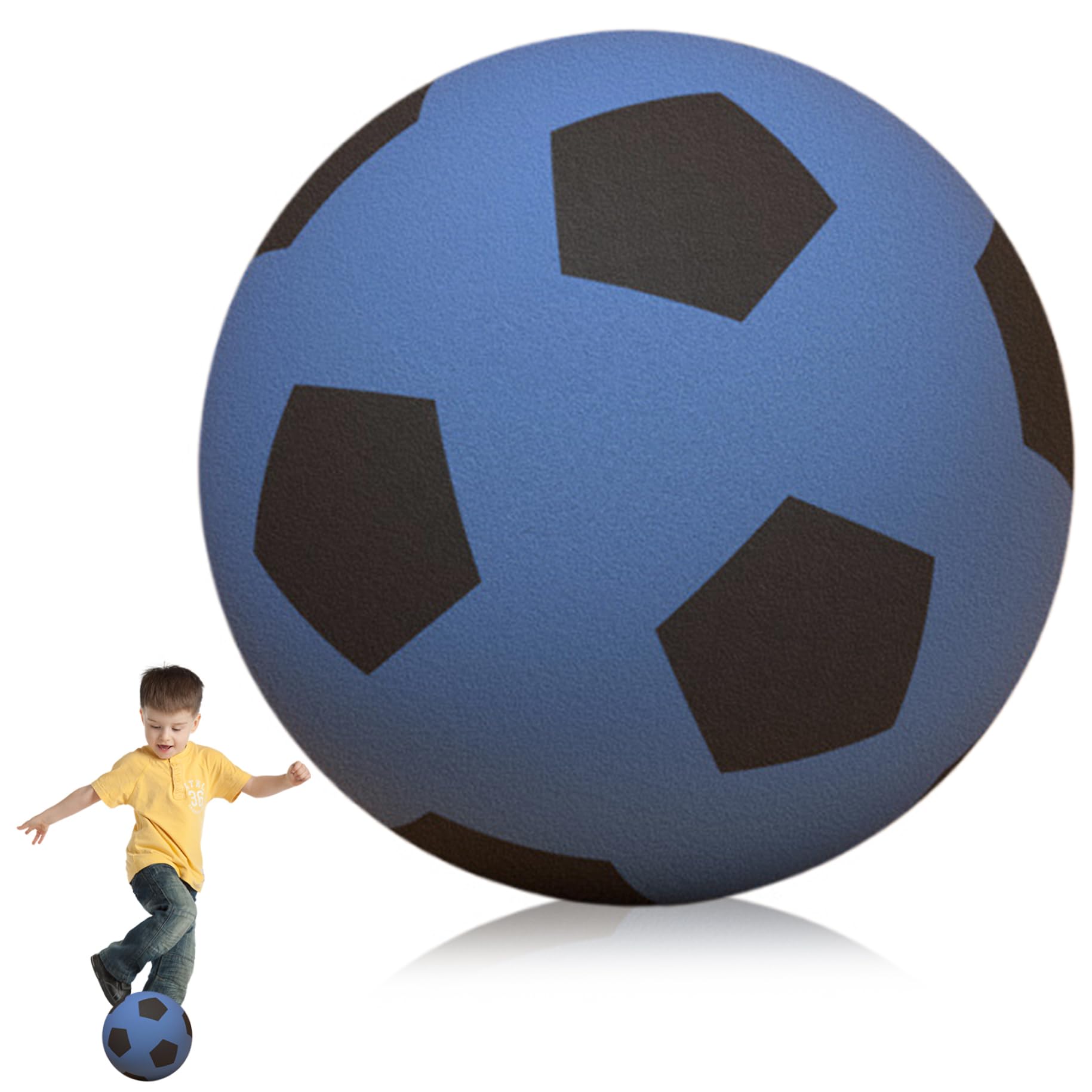Ballon de football silencieux pour enfants, taille 5, en mousse PU, absorption des chocs, petit ballon de football, léger et doux, réduction du bruit, pour l'entraînement, jouets pour enfants, bl