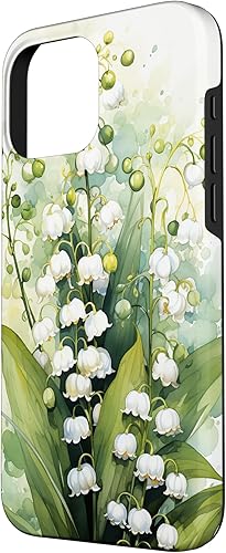 Vista 47 de Funda de fondo para iPhone 13 Pro Beautiful Lily of the Valley Watercolor