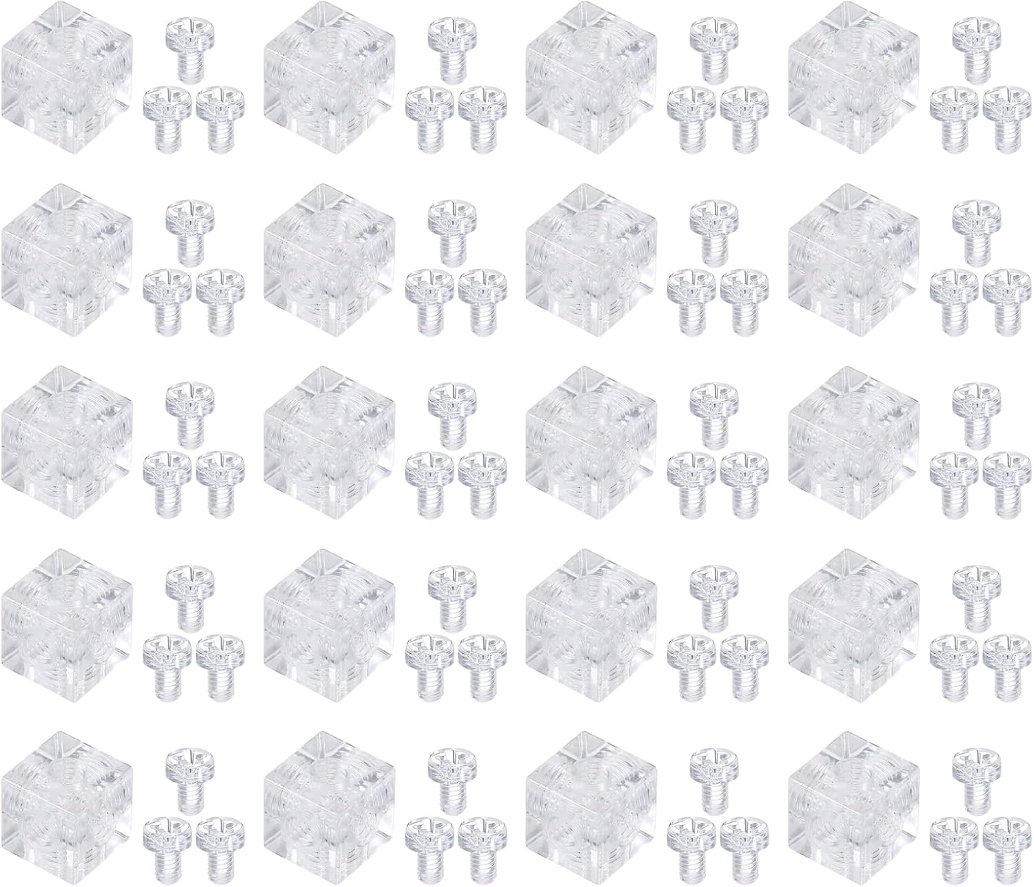 uxcell 20Pcs Corner Bracket, 0.39x0.39x0.39 Inch Cube Acrylic Corner Bracket for Reinforcement Connecting Furniture, Including Screws M4x6, Transparent