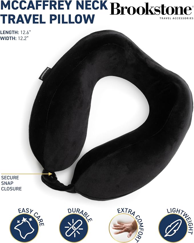 Almohada de viaje de espuma viscoelástica negra miniatura 3