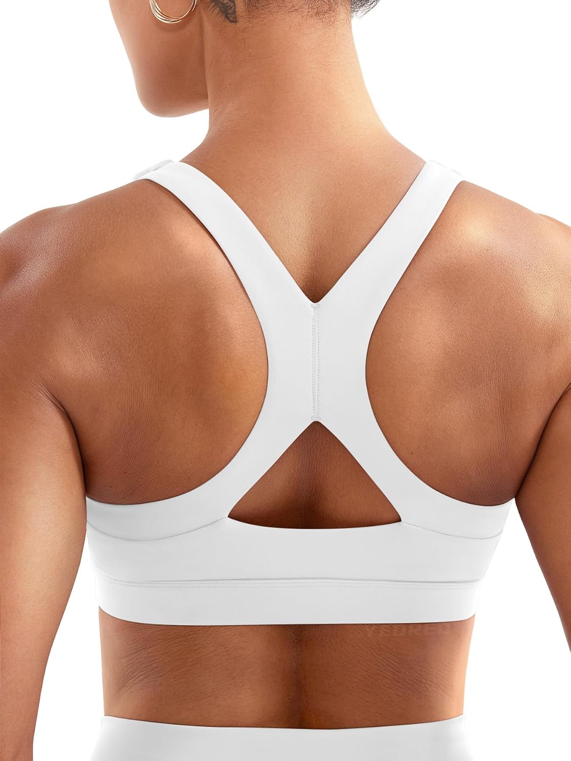 YEOREO Sports Bras for Women Medium Support Racerback Padded Running Bra Tracii Square Neck Wireless Workout Gym Crop Top