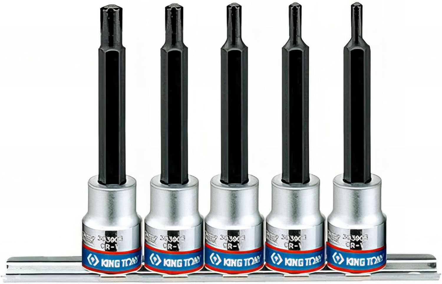king tony 3105PR01 Rail with Ribe Bit Socket, 3/8-inch Drive, Set of 5