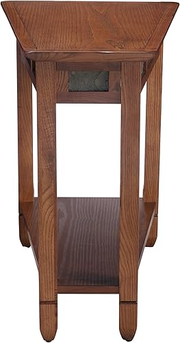 Miniatura 46 de Leick Home 10074-DS - Mesa auxiliar reclinable con plataforma con estante, color arena del desierto Arenas del desierto,Negro -,Gris,Roble de