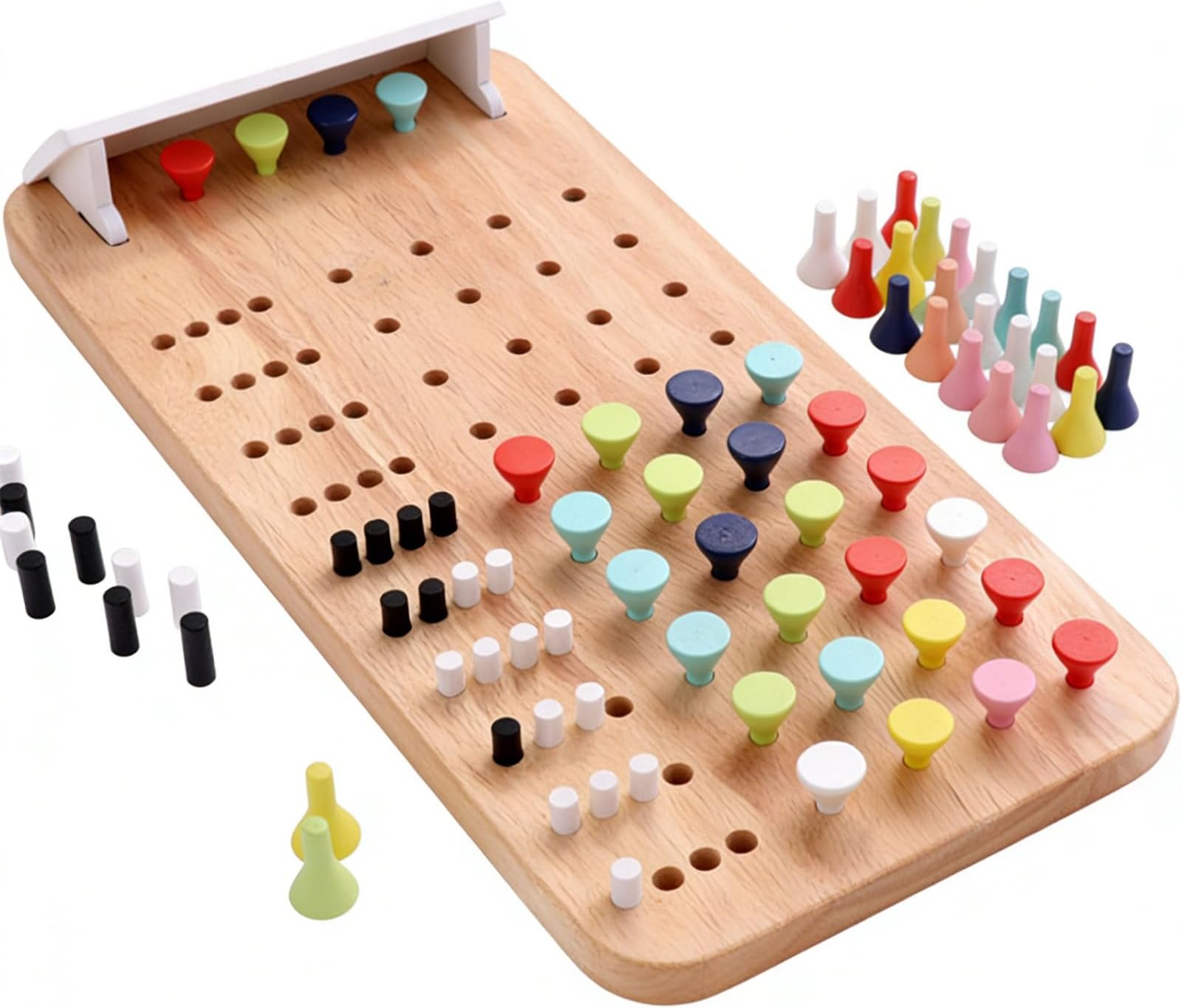 Wooden Fun Board Games - 2-Player Code Breaker Puzzle Educational Toys | Kids Logical Battle Tabletop Games | For Teens Family Preschool Playroom Home Classroom Car Daycare Travel Birthday