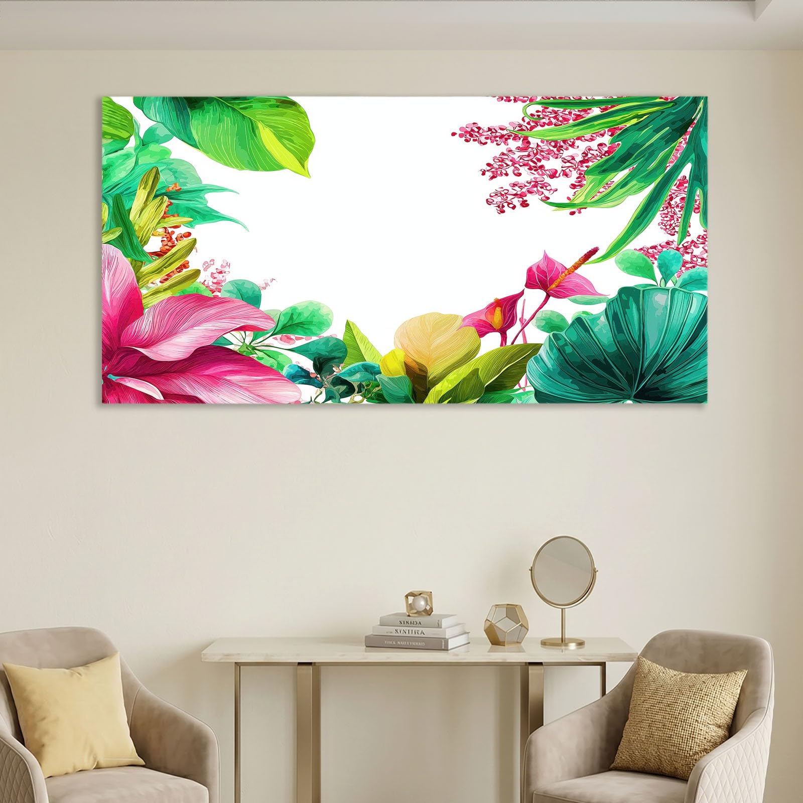 Generisch Aquarell Vektor Leinwandbild mit Rahmen, Kunstdruck Wanddeko -