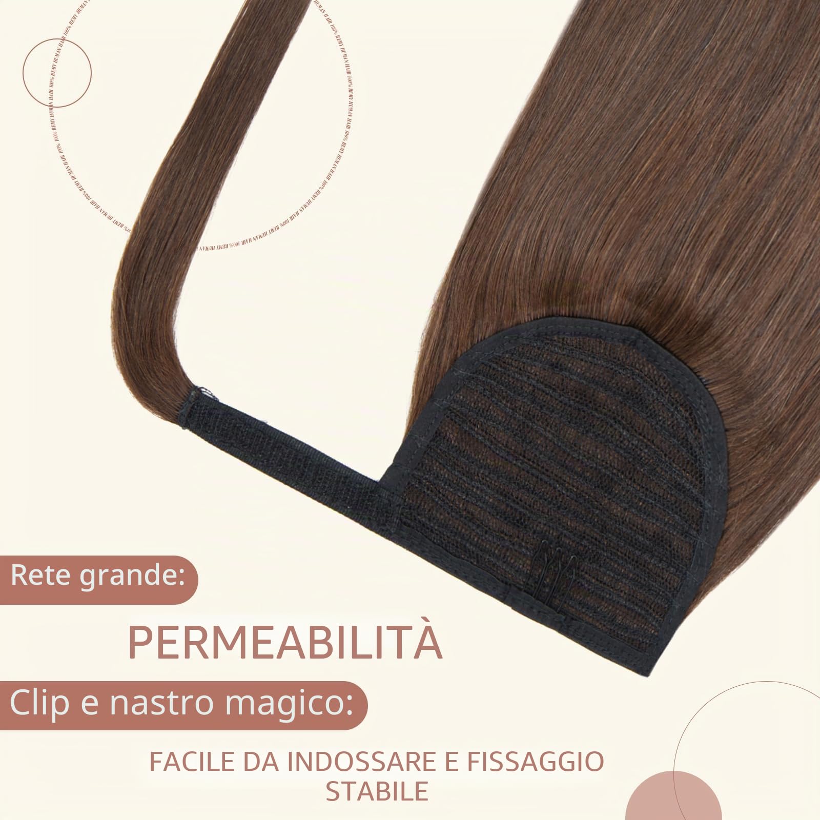 Elailite Coda Capelli Veri Extension con Clip Coda di Cavallo Ponytail Wrap Around Fascica Unica Human Hair Lisci