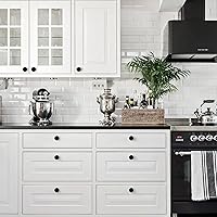 Vista 6 de Romeda Juego de 18 Piezas de Herrajes para Cajones - Pomos y Tiradores de 30mm en Negro para Cómodas y Cocinas con Tornillo