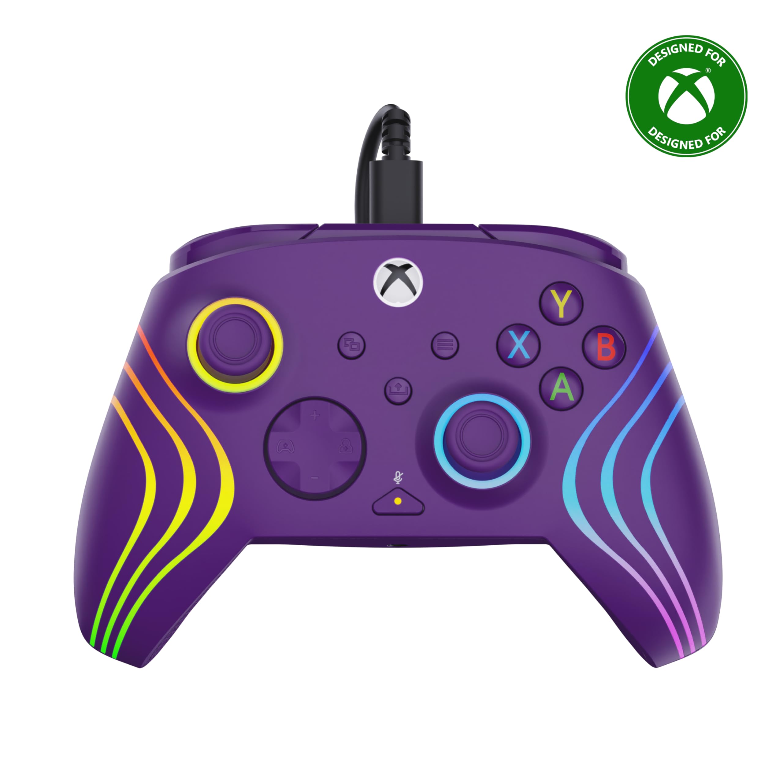 Turtle Beach Afterglow Wave Purple Wired RGB Gaming Controller with Mappable Buttons, Hall-Effect Hair Triggers and Audio Controls. Licensed for Xbox Series X orS, Xbox One & Windows