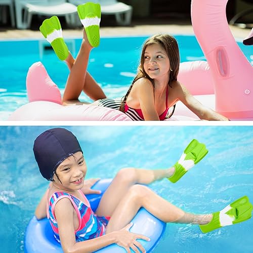 Miniatura 5 de Aletas de natación para niños, aletas de entrenamiento de natación, aletas cortas para jóvenes, piscina, esnórquel para niñas y niños principiantes