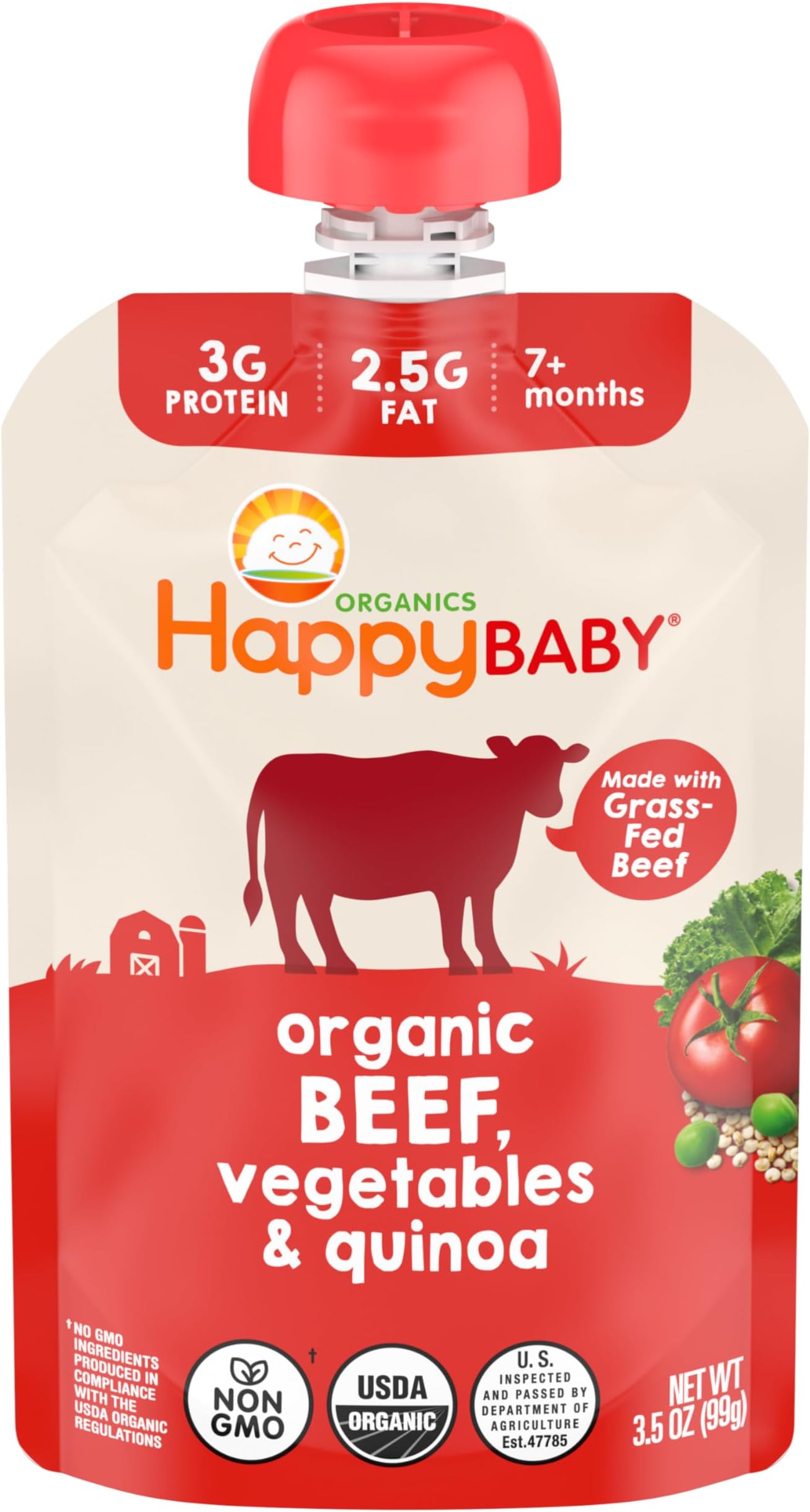 Organics Savory Blends Stage 3 Baby Food Puree, Grass Fed Beef, Market Vegetables & Quinoa Stew, 3.5 Ounce (Pack of 16)