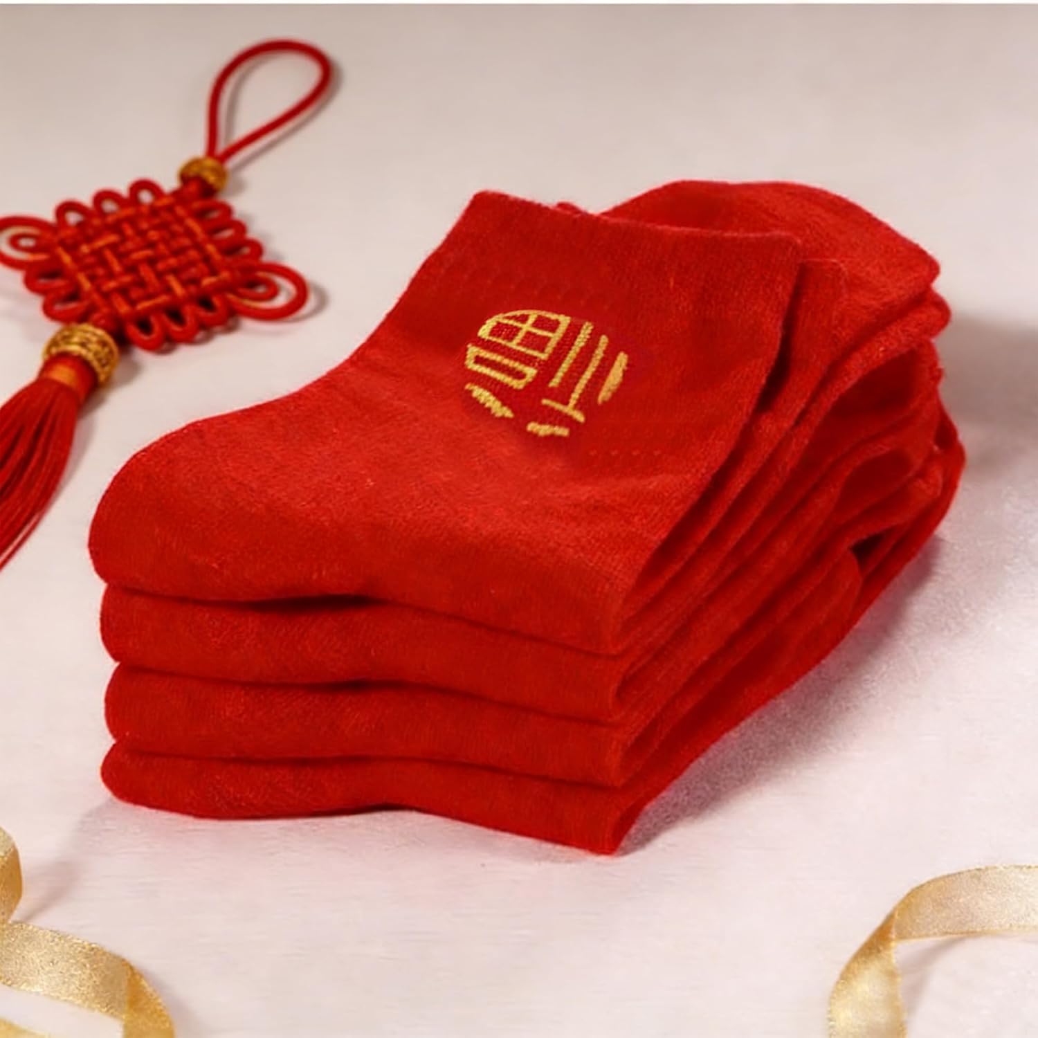 5 Pairs Red Fashion Breathable Classic Socks for Men Red Comfortable Calf Socks Color Crazy Sports Casual